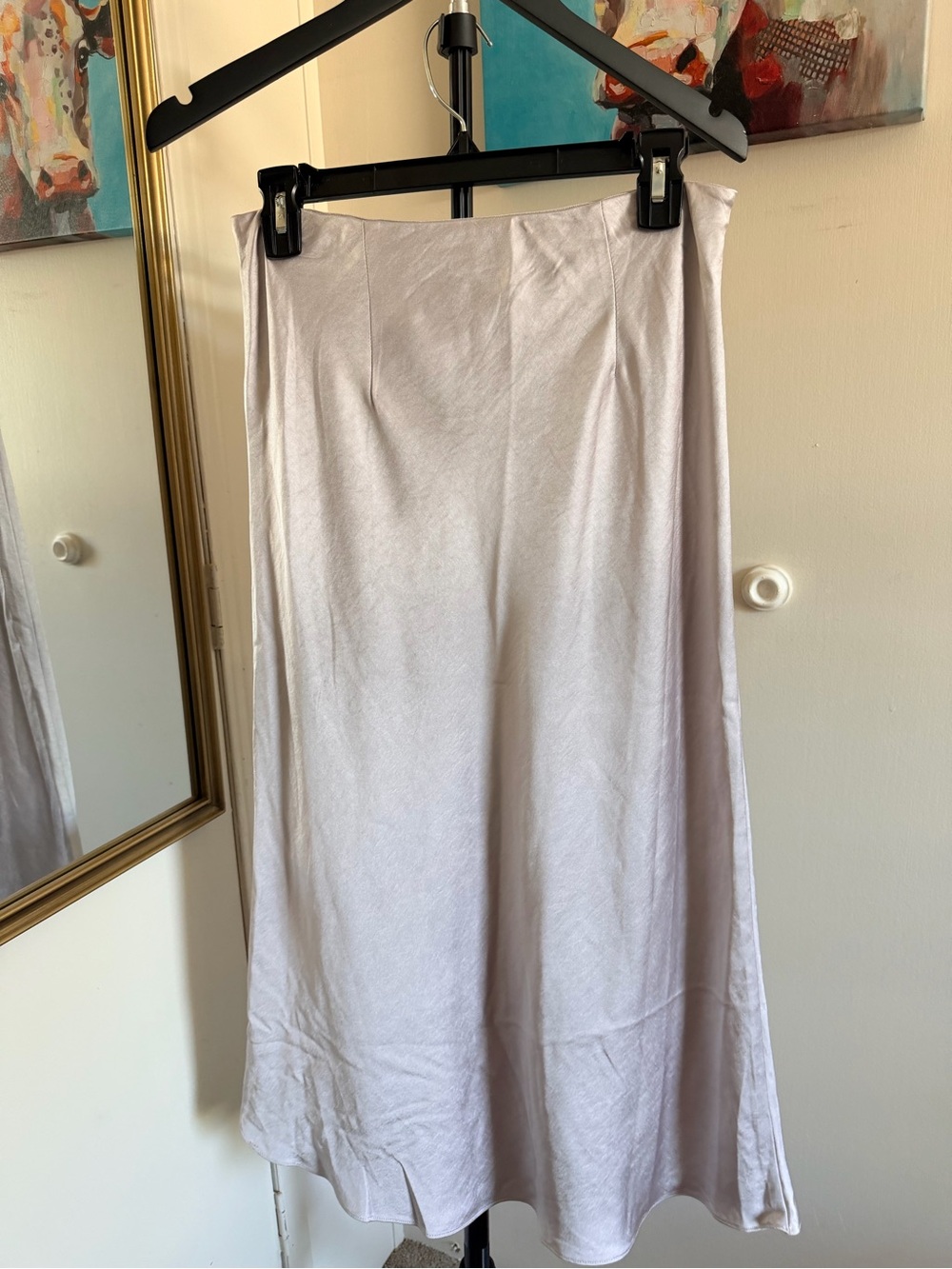 Lucy Paris Satin Midi Skirt Light Blush Pink Size M - Picture 3 of 3